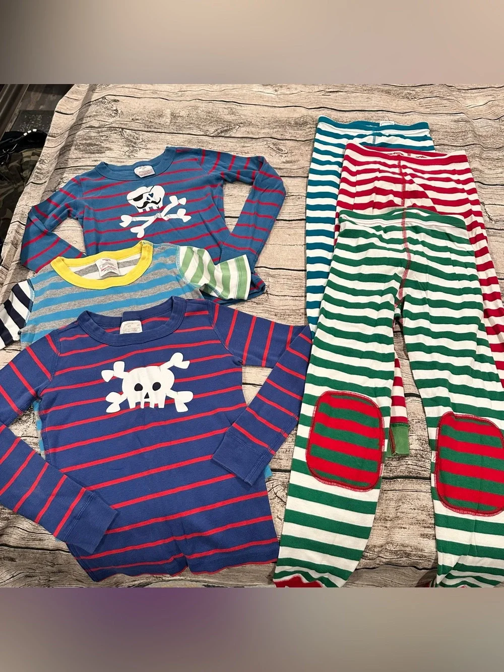 Hanna Andersson Unisex Kids Lot of 6 Mismatched Organic Pajamas Size 8